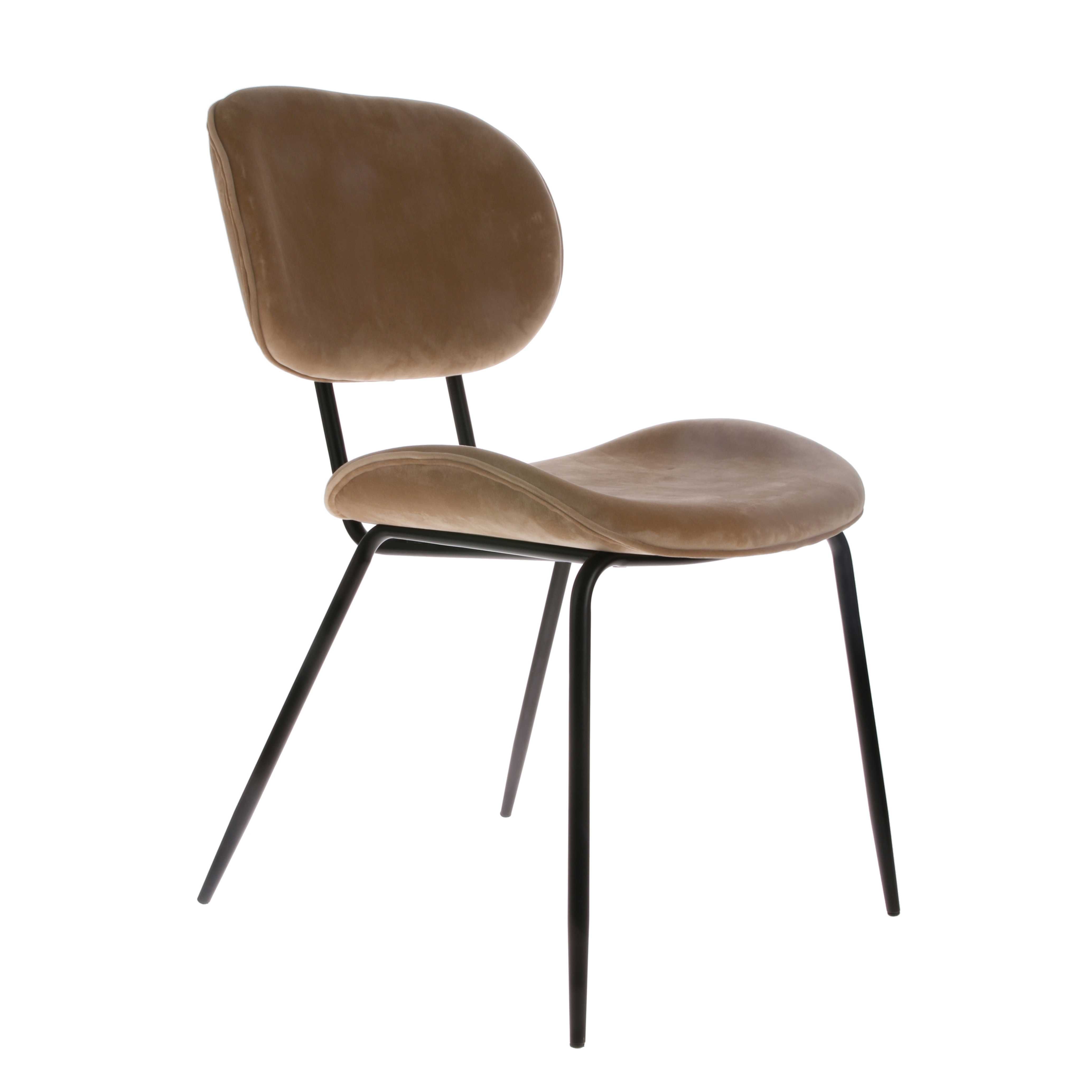 Hk Living Hkliving Velvet Dining Stoel Sand hk living kopen in de aanbieding