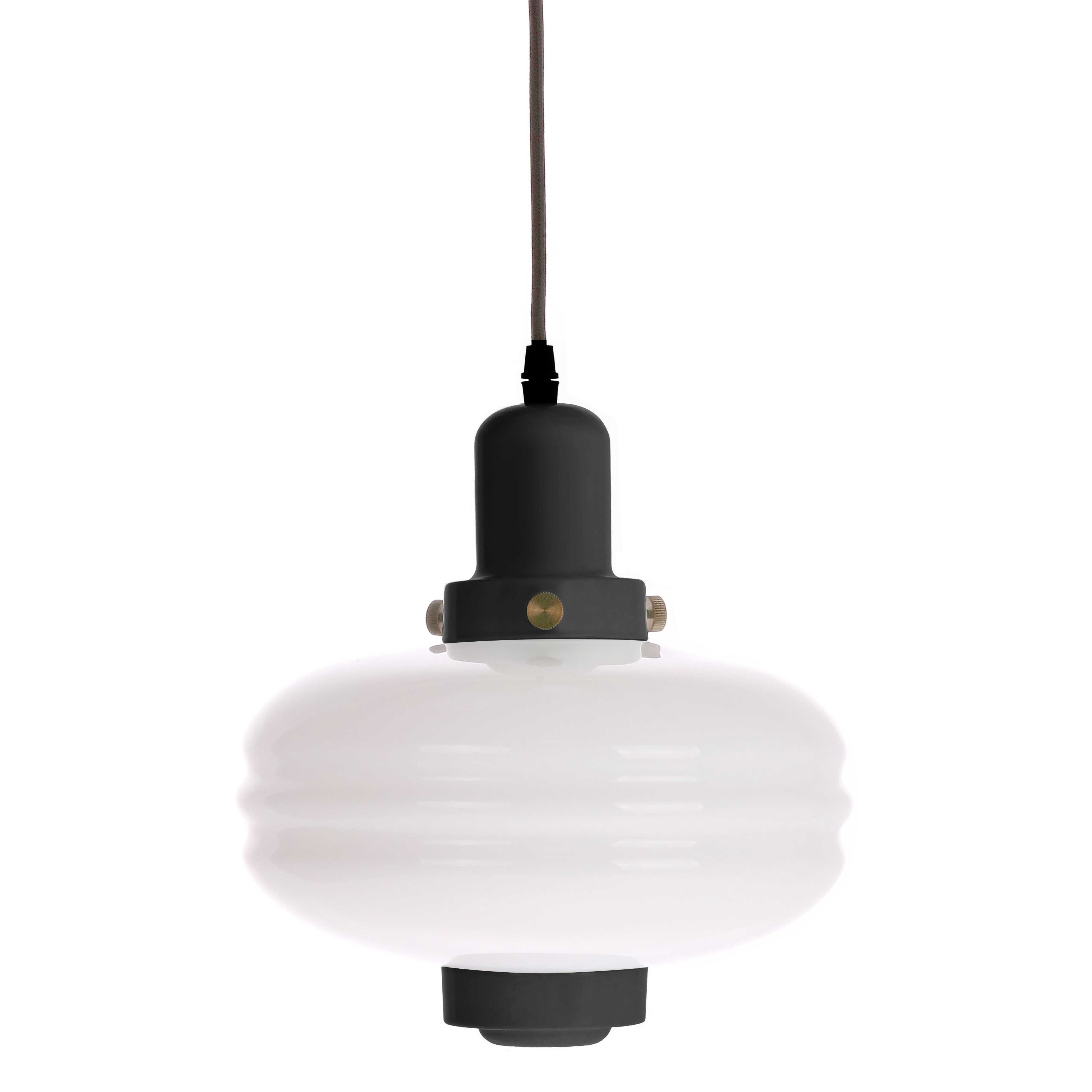 Hk Living Hkliving White Glass Hanglamp Medium Zwart hk living kopen in de aanbieding