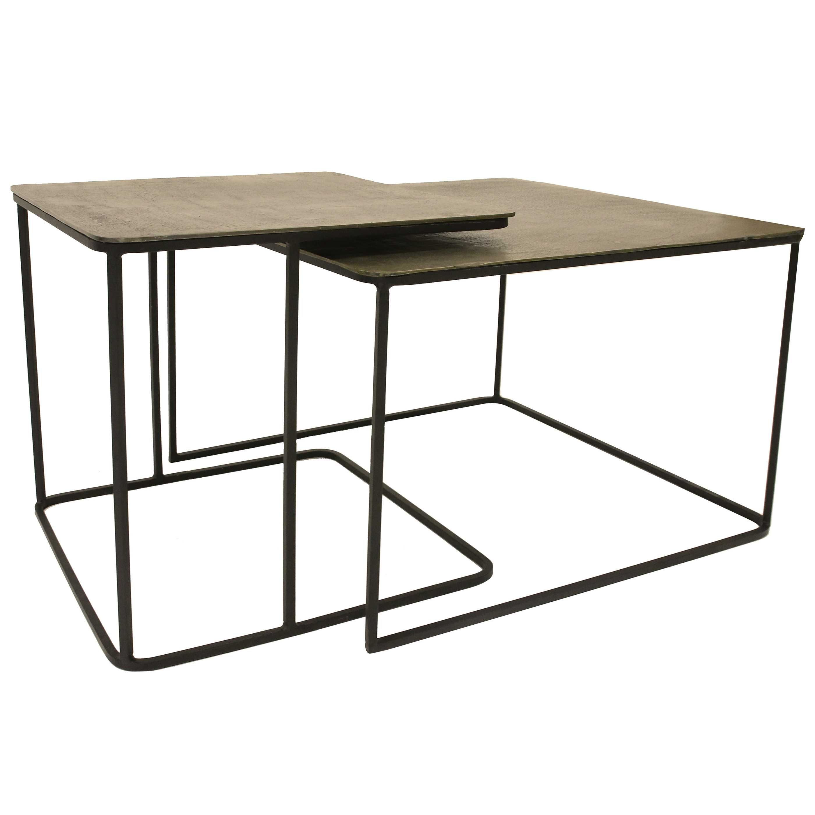 Hk Living Hkliving Metal Brass Salontafel Set Van 2 hk living kopen in de aanbieding