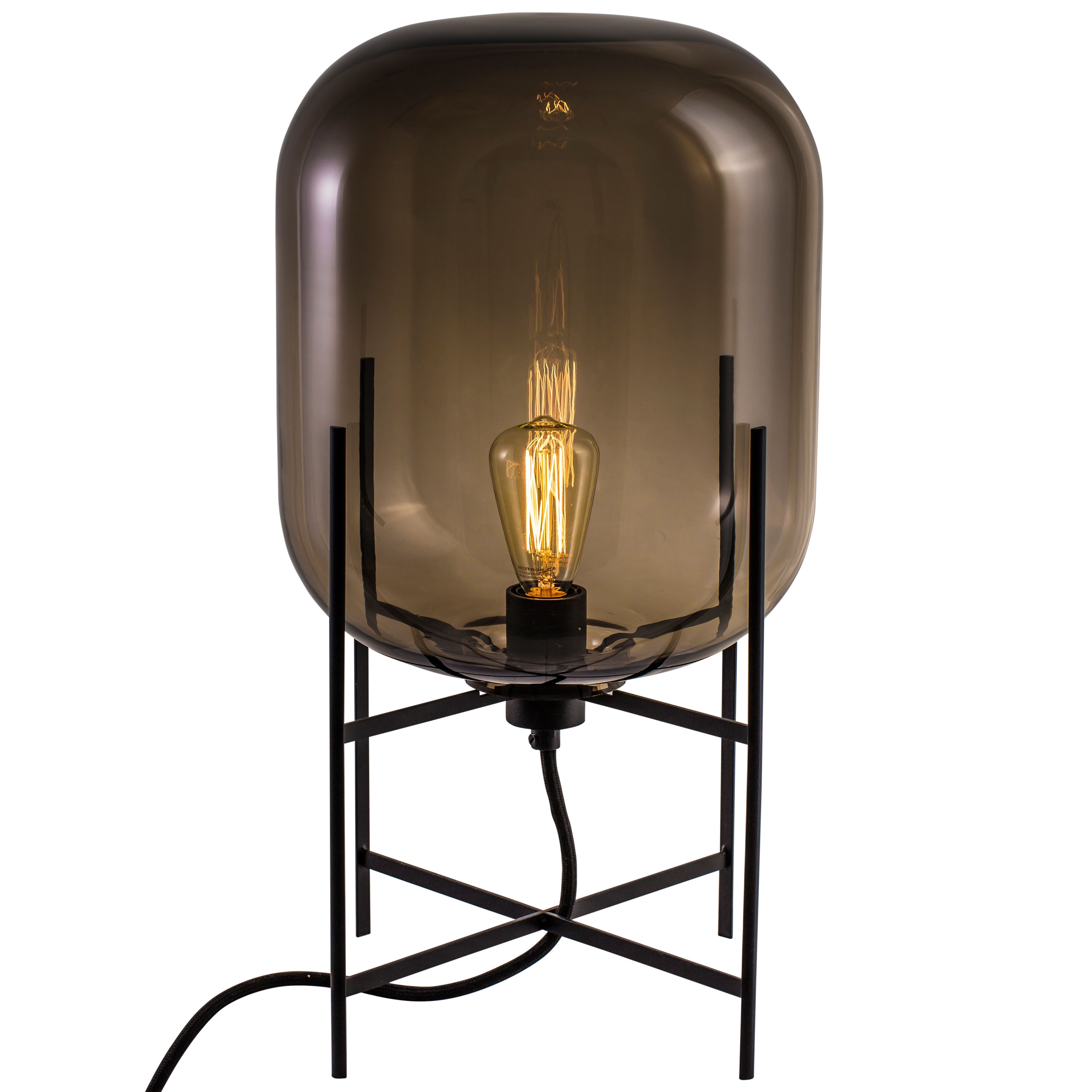 Pulpo Oda Tafellamp Zwart Met Smoky Grey Glas pulpo kopen in de aanbieding