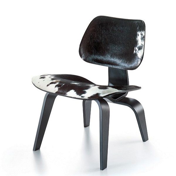 Vitra Lcw Calfs Skin Loungestoel Zwartwit vitra kopen in de aanbieding