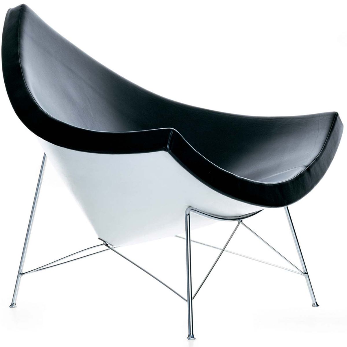 Vitra Coconut Fauteuil Leder Zwart vitra kopen in de aanbieding