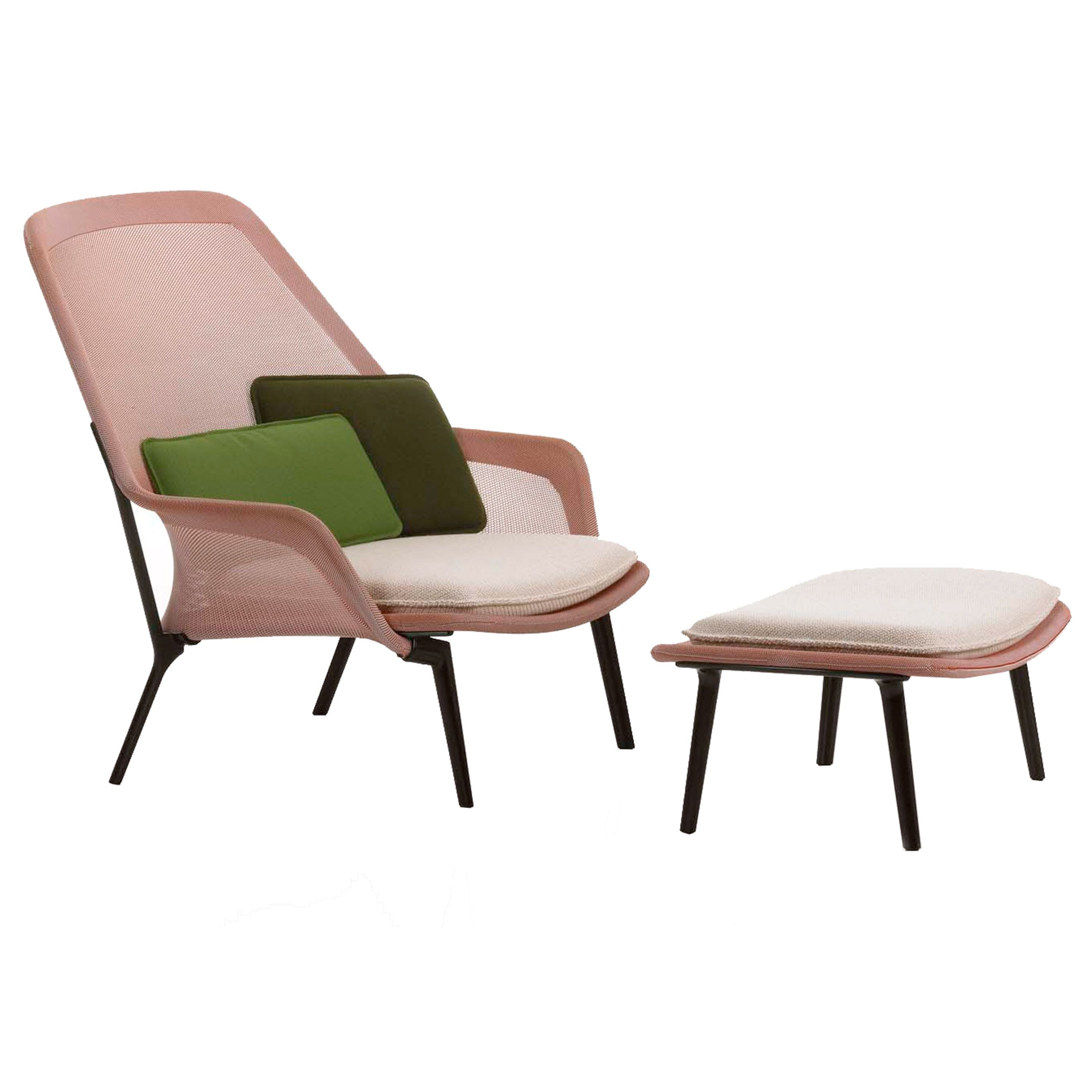 Vitra Slow Chair Met Ottoman Loungestoel vitra kopen in de aanbieding