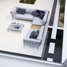 Conic 5-zits loungebank hoek light grey