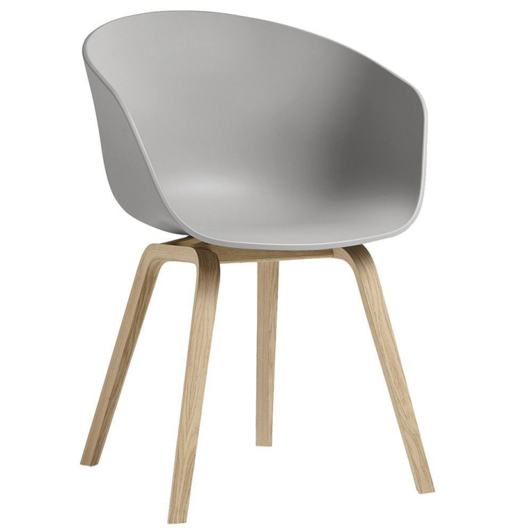 Vrijgekomen Vaardig item Hay AAC22 stoel met gezeept onderstel, kuip concrete grey | Flinders
