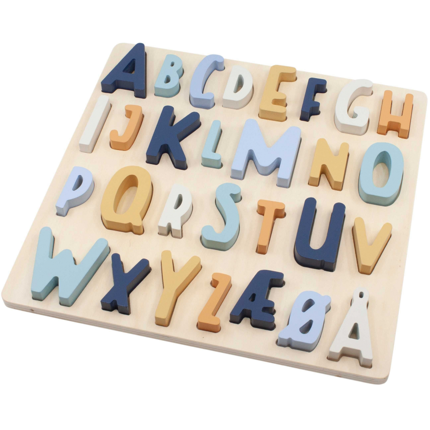 aanvaarden Verdrag stortbui Sebra ABC houten puzzel denim blue | Flinders