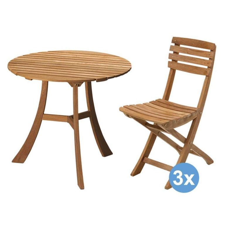Gemakkelijk Achternaam Carry Skagerak Vendia tuinset 75 tafel + 3 stoelen | Flinders