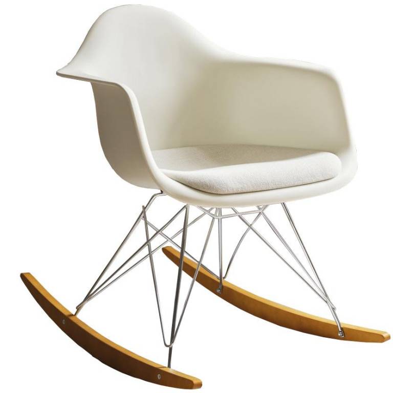 Vitra Eames RAR schommelstoel vast zitkussen ivory, | Flinders