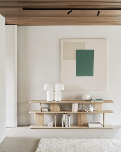 Geometric sidetable 210x35 teak
