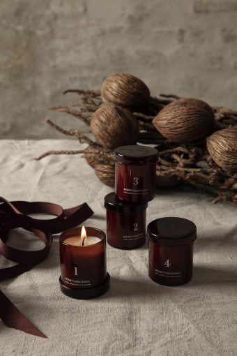 Scented Advent kaars set van 4 zwart