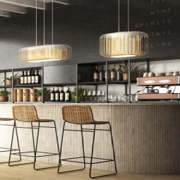 Bamboo Oval S hanglamp zwart