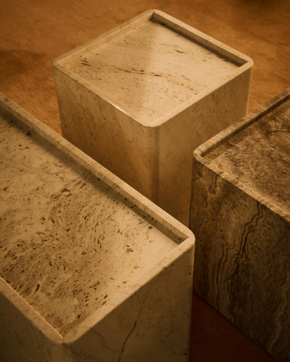 Pietra bijzettafel 33x33 Lively Sepia
