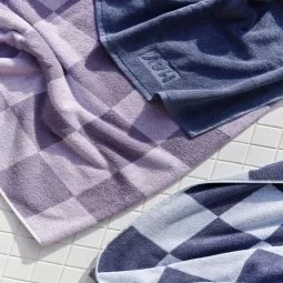 Check handdoek 50x90 Sky Blue