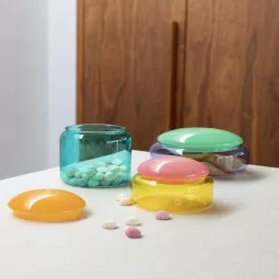 Puffy voorraadpot geel