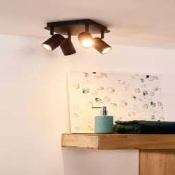 Lennert 4 spot LED badkamer IP44 zwart