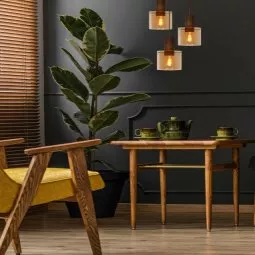 Toledo 3 cluster hanglamp rond amber
