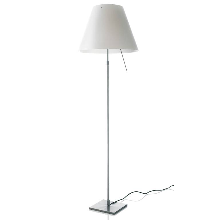 Luceplan Costanza vloerlamp met dimmer en diffuser aluminium/wit |