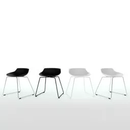 Flow Stool kruk 44cm wit met slede onderstel wit