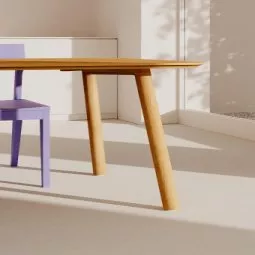 Meyer 23 tafel 200x92 waxed eiken, white pigment