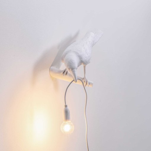 Bird Looking wandlamp links buiten wit