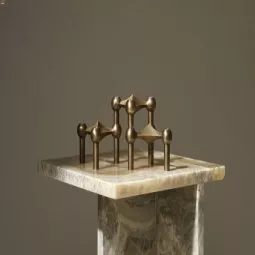 Stoff Nagel kandelaar set van 3 zwart