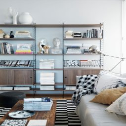 Dressoir large, zwart/walnoot