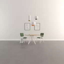 Butterfly Tripod tafel Ø120, wit frame, hardwax light 3041, verjongd afgerond