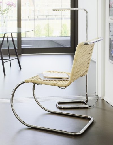 S533 L fauteuil, kernleder zwart