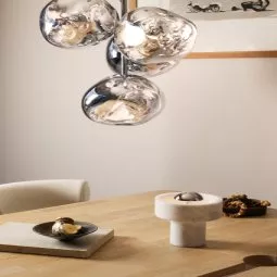Stone tafellamp LED oplaadbaar marmer/zilver