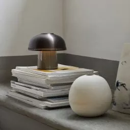 Raku SH8 tafellamp oplaadbaar Beige grey & Bronzed
