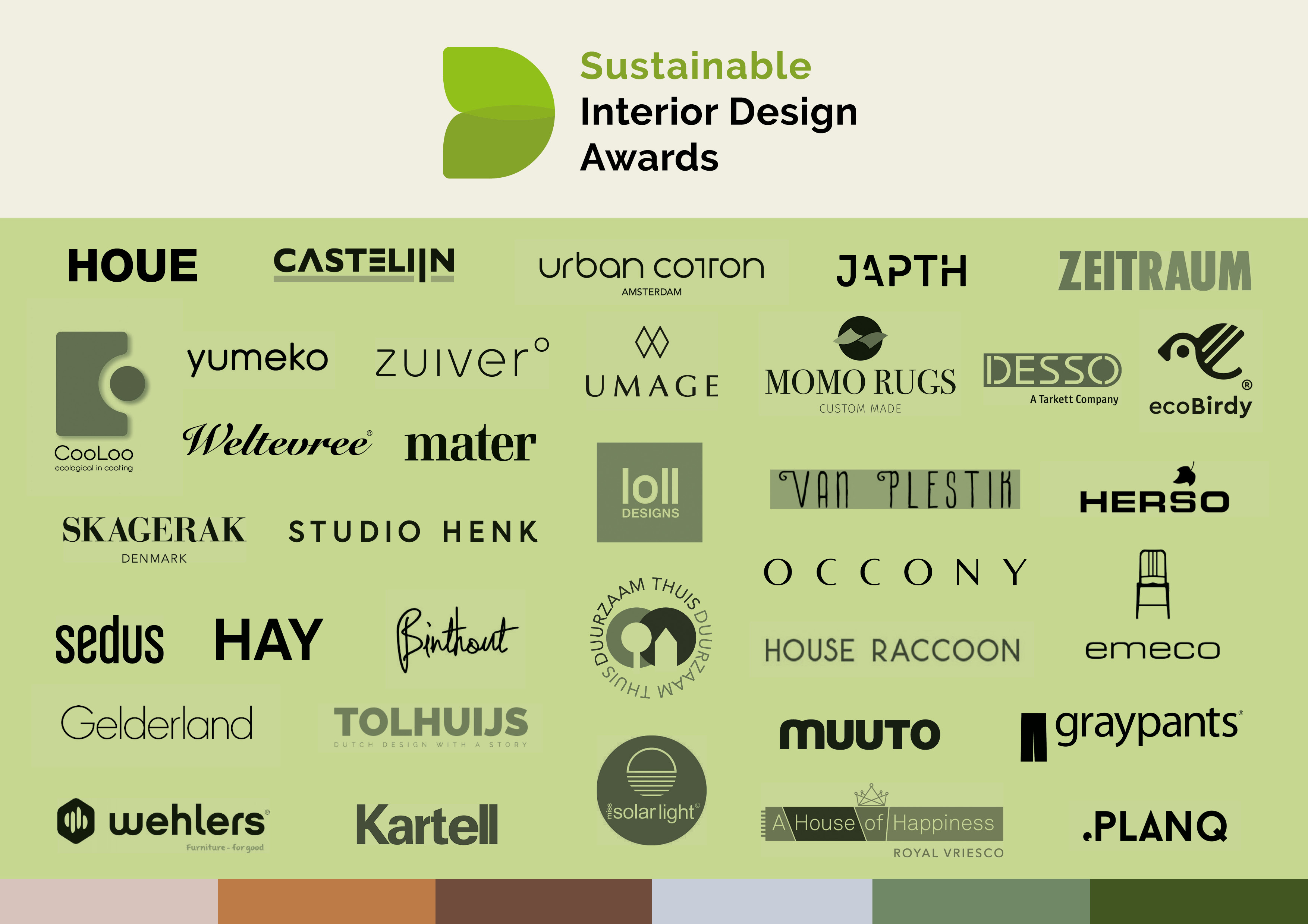 Alle deelnemers aan één van de vier Sustainable Interior Design Awards